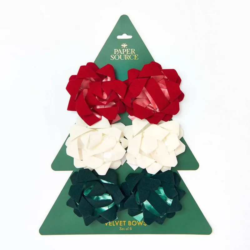 Velvet Bows 4" S/6 sold by Paper Source