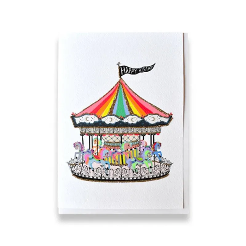 Glitter Rainbow Carousel Birthday Card made by Paper Source