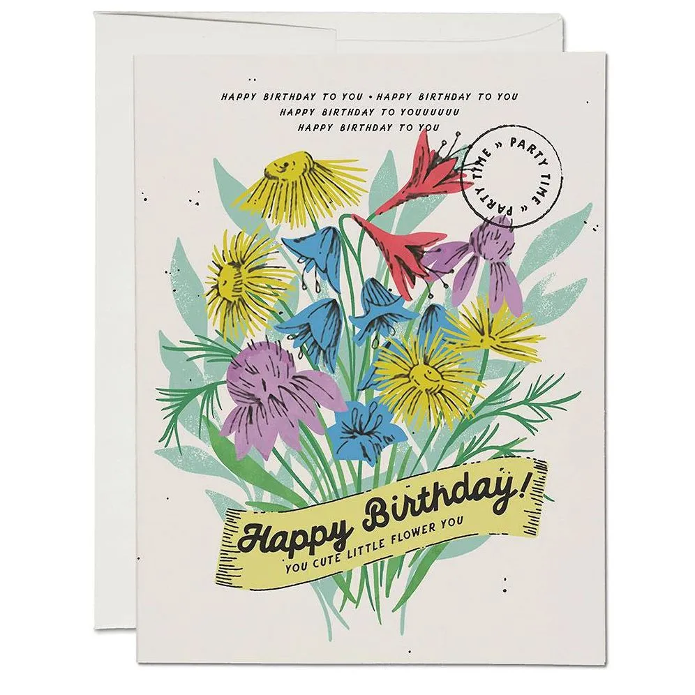 Vintage Wildflowers Birthday Card sold by Paper Source