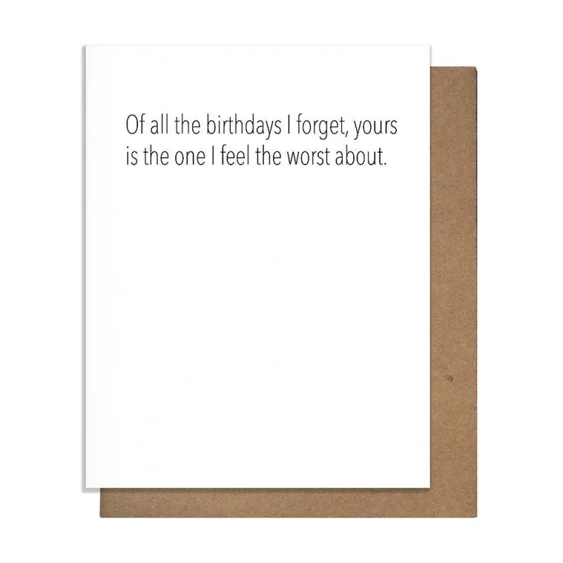 I Feel The Worst Belated Birthday Card sold by Paper Source