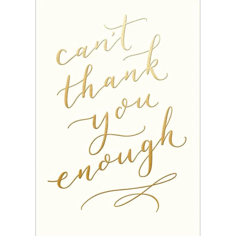 Gold Can't Thank You Enough Thank You Card sold by Paper Source