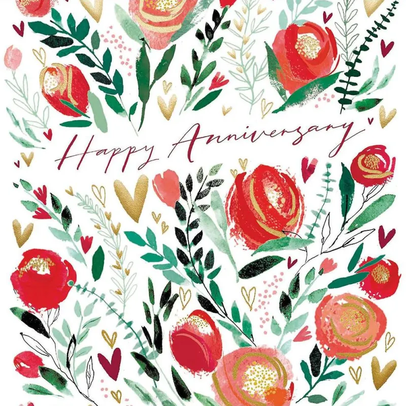 Floral Heart Anniversary Card sold by Paper Source