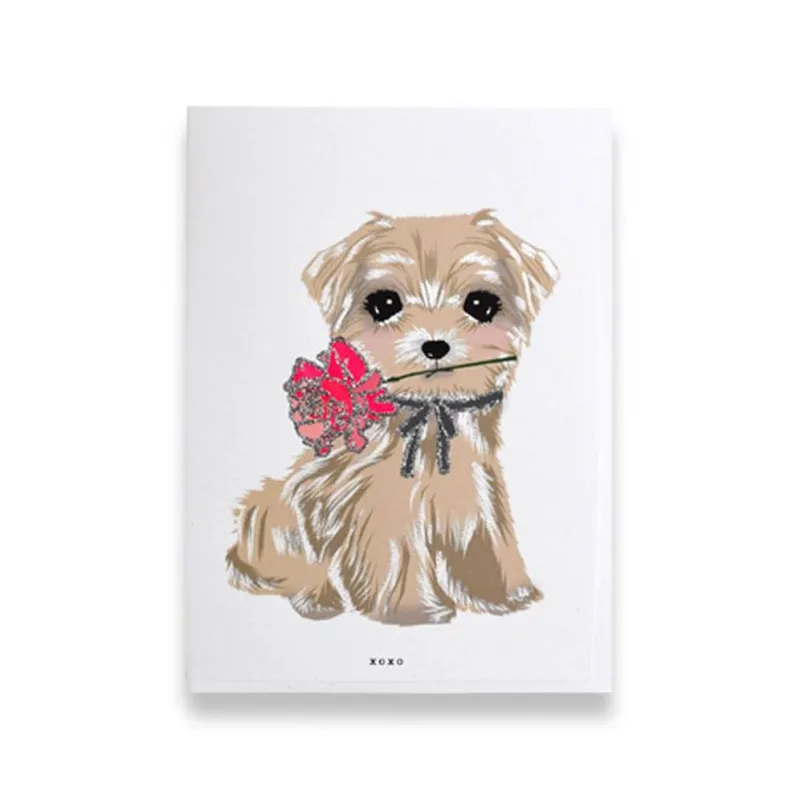Glitter XO Puppy Love Card made by Paper Source