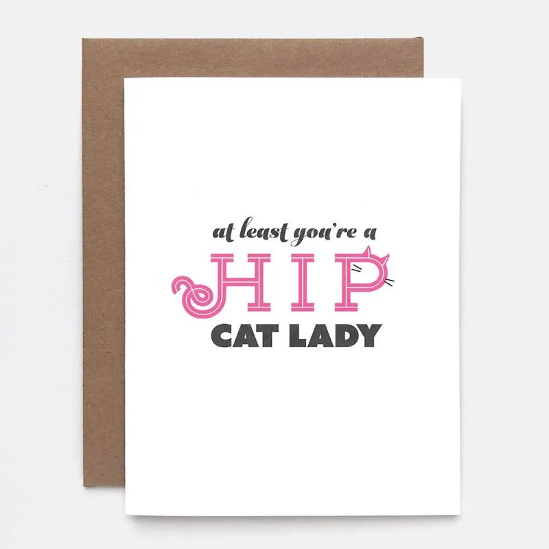 Hip Cat Lady Greeting Card sold by Paper Source