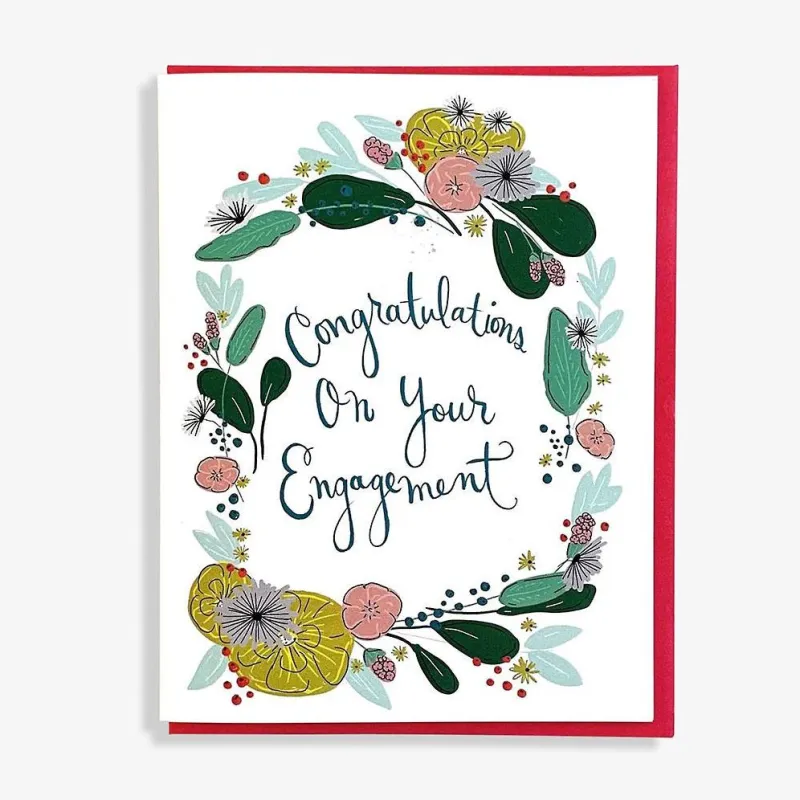 Floral Wreath Engagement Card sold by Paper Source