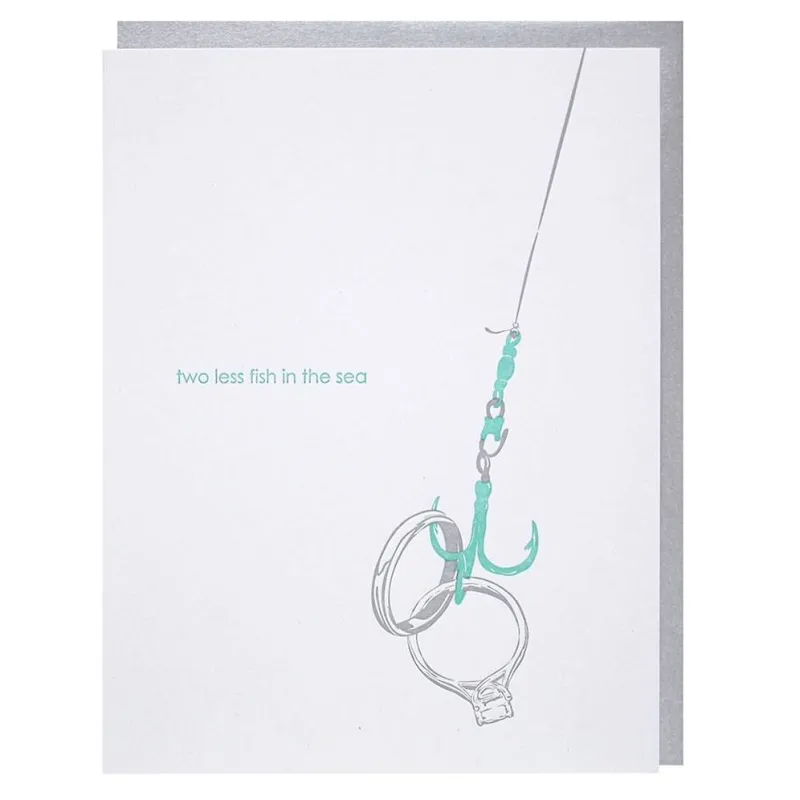 Two Less Fish Engagement Card sold by Paper Source