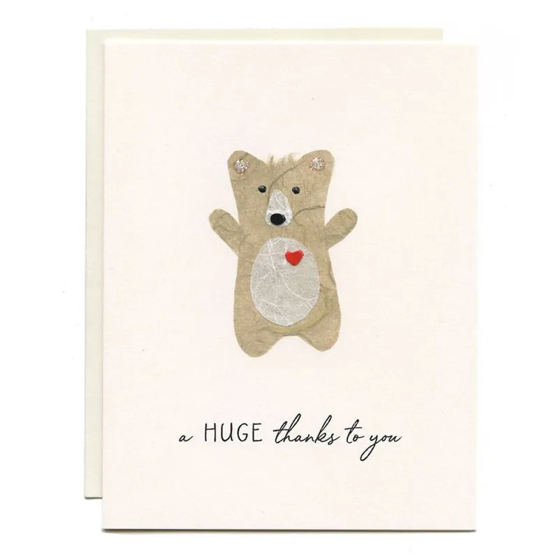 Handcrafted Bear Hug Thank You Card sold by Paper Source