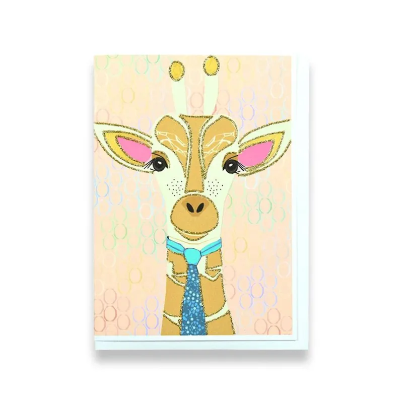 Glitter Smarty Pants Giraffe Greeting Card sold by Paper Source