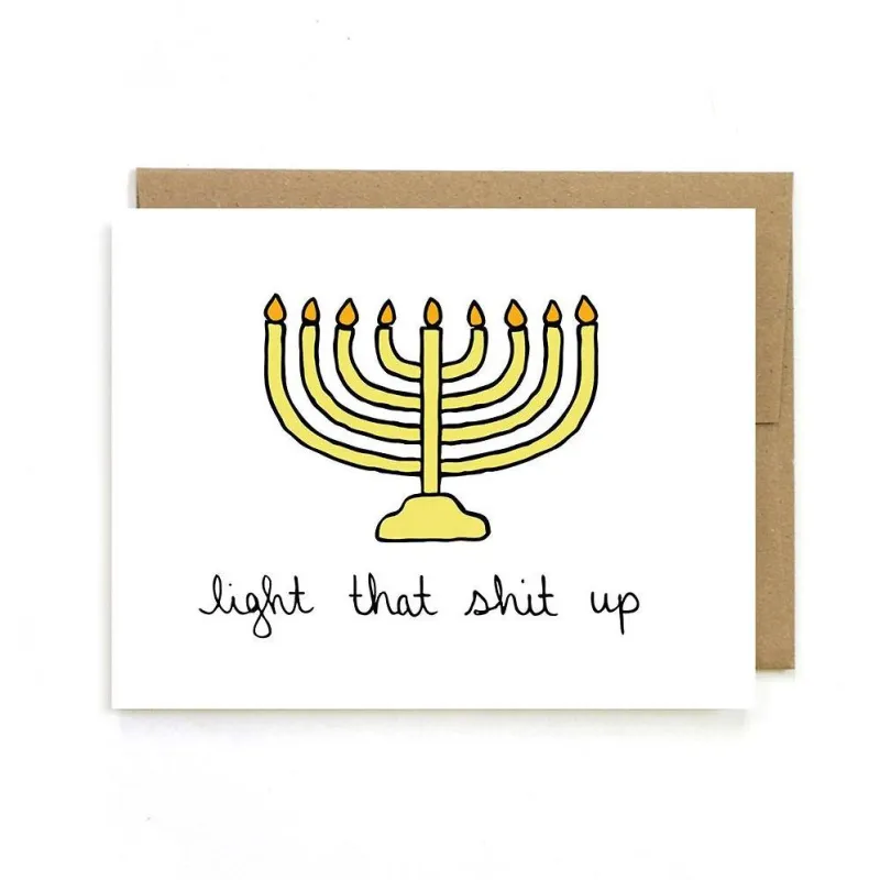 Light That Sh*t Up Hanukkah Card sold by Paper Source