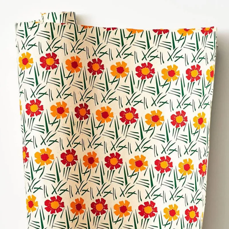 Red & Yellow Retro Flower Handmade Paper sold by Paper Source