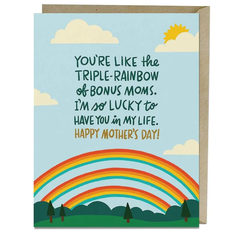 Triple-Rainbow Bonus Mother's Day Card sold by Paper Source