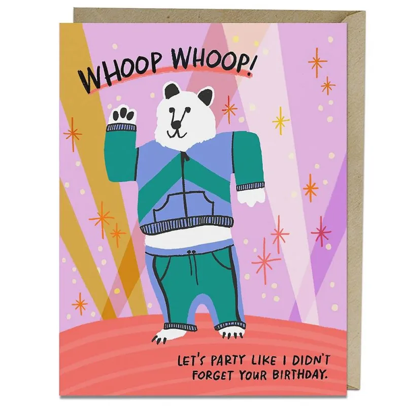 Whoop Whoop Belated Birthday Card sold by Paper Source