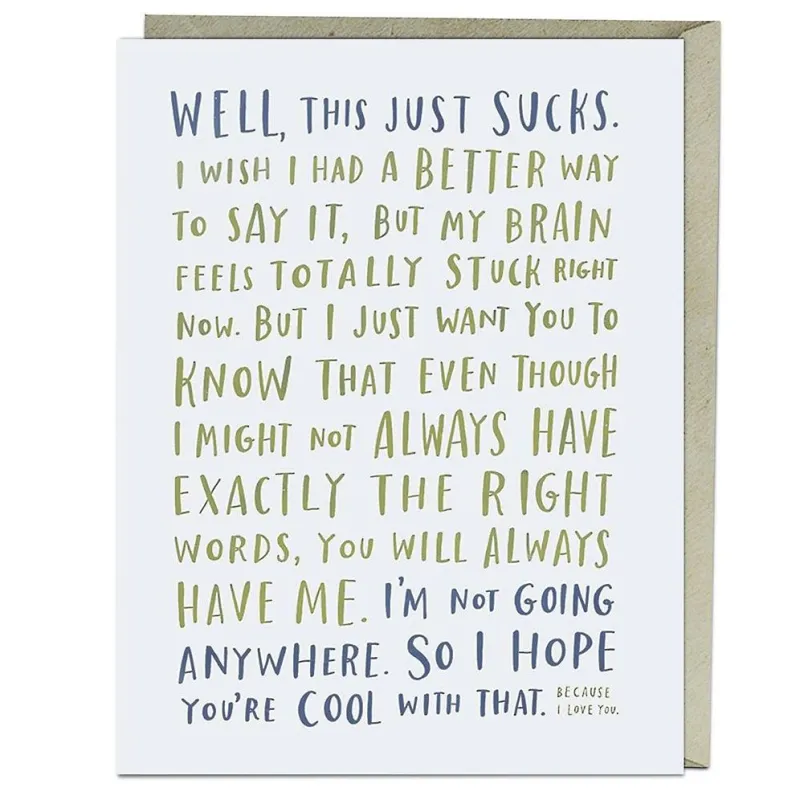 Awkward Sympathy Empathy Card sold by Paper Source