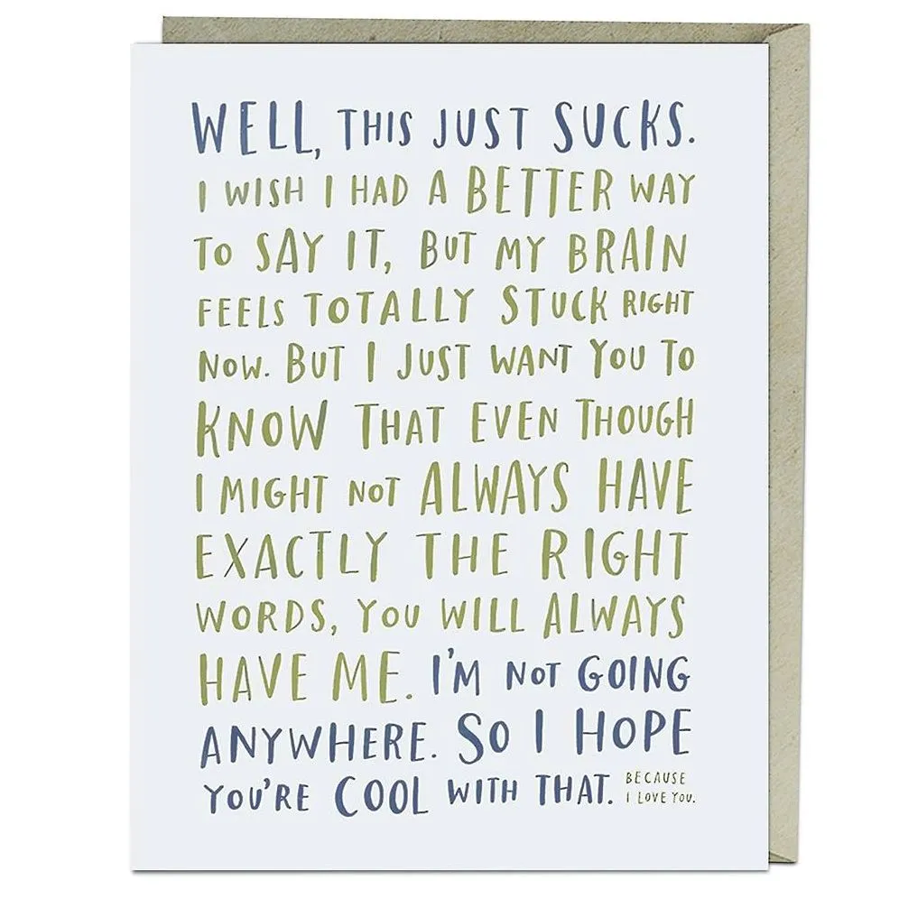 Awkward Sympathy Empathy Card sold by Paper Source