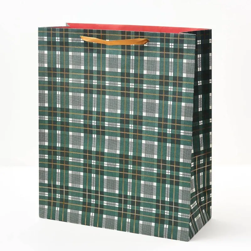 XL Red & Green Plaid Gift Bag sold by Paper Source