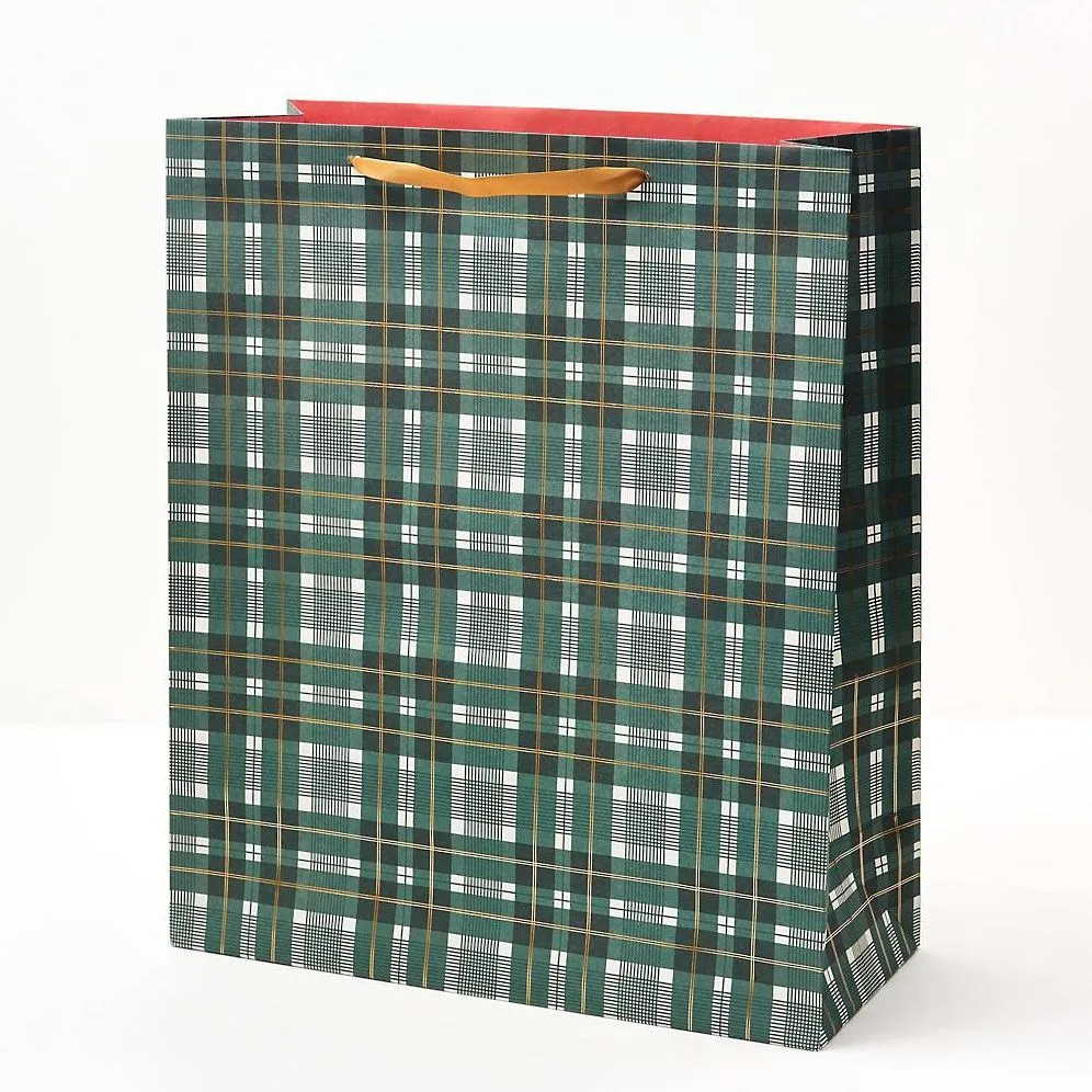 XL Red & Green Plaid Gift Bag sold by Paper Source