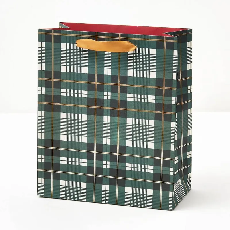 Red & Green Plaid Medium Gift Bag sold by Paper Source