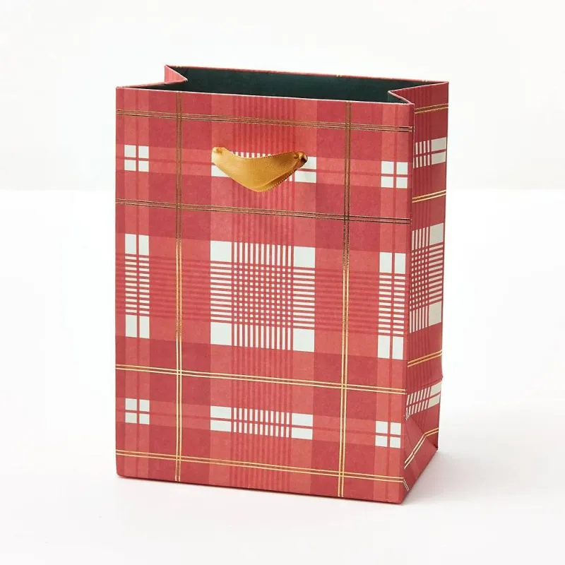 SM Red & Green Plaid Gift Bag sold by Paper Source