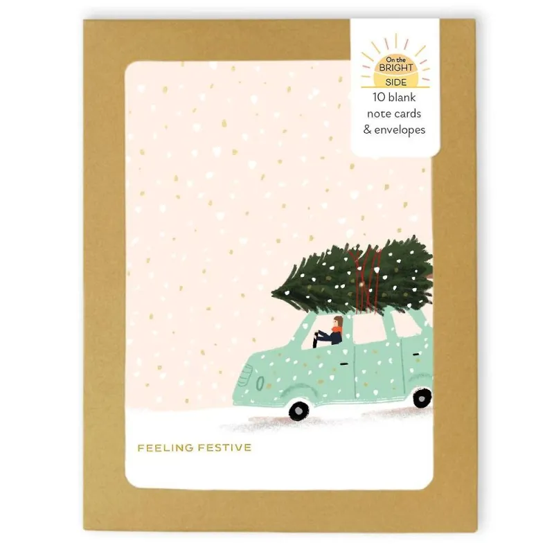 On the Bright Side Feeling Festive Holiday Boxed Cards sold by Paper Source