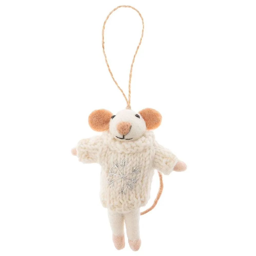 Mouse with Snowflake Sweater Ornament sold by Paper Source
