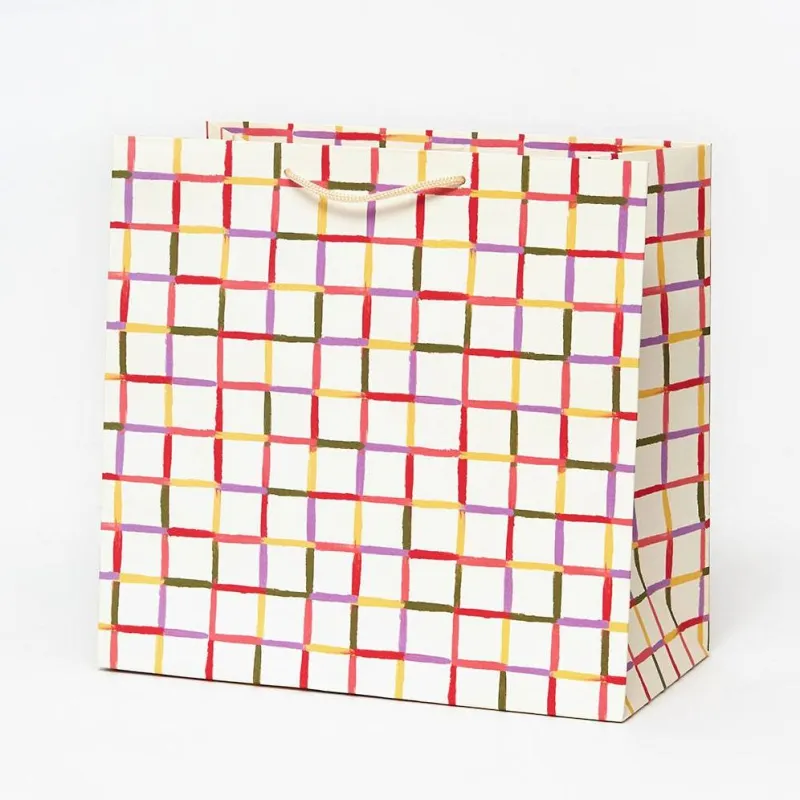 Colorful Grid Large Gift Bag sold by Paper Source