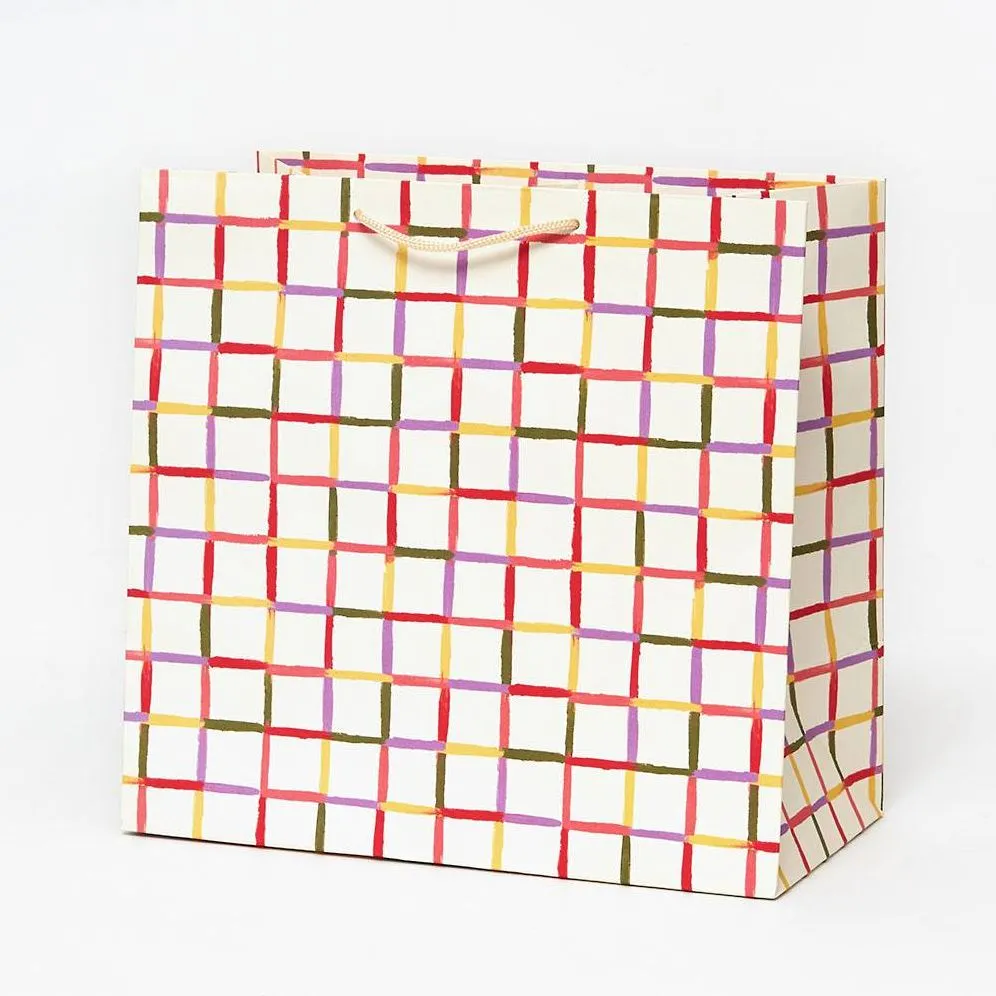 Colorful Grid Large Gift Bag sold by Paper Source