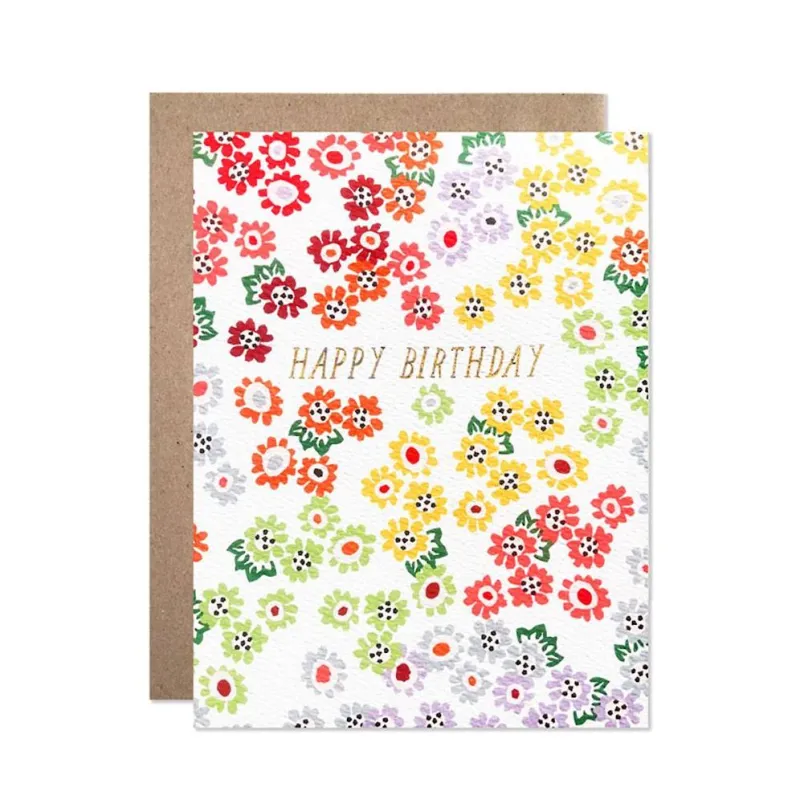 Tiny Rainbow Flowers Birthday Card sold by Paper Source