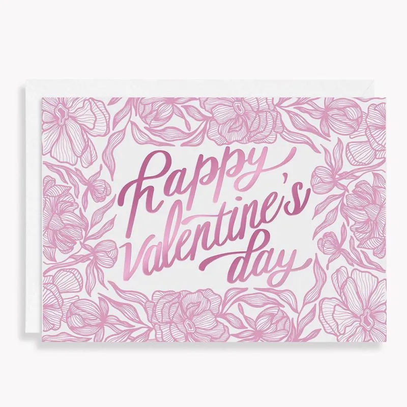 Floral Border Valentine's Day Card sold by Paper Source