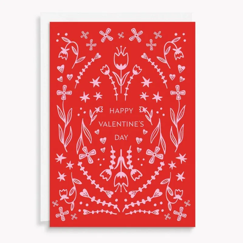 Folk Art Valentine's Day Card sold by Paper Source