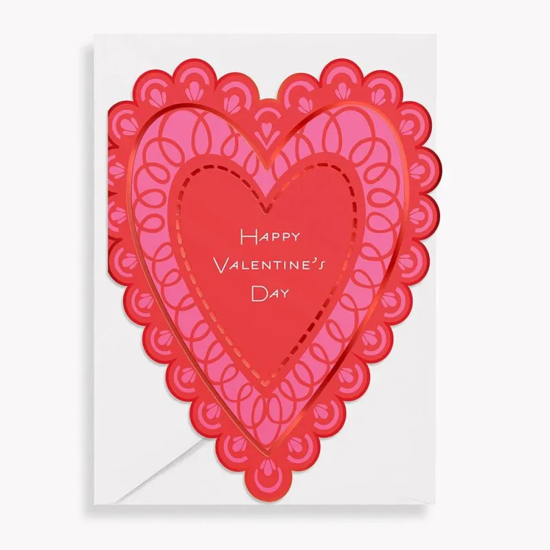 Doily Heart Valentine's Day Card sold by Paper Source