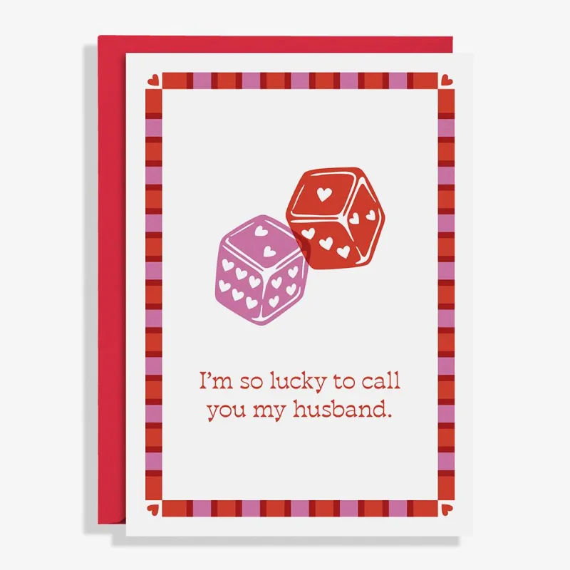 Lucky Dice Husband Letterpress Valentine's Day Card sold by Paper Source