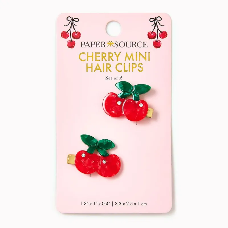 Cherry Mini Hair Clips- Set of 2 sold by Paper Source