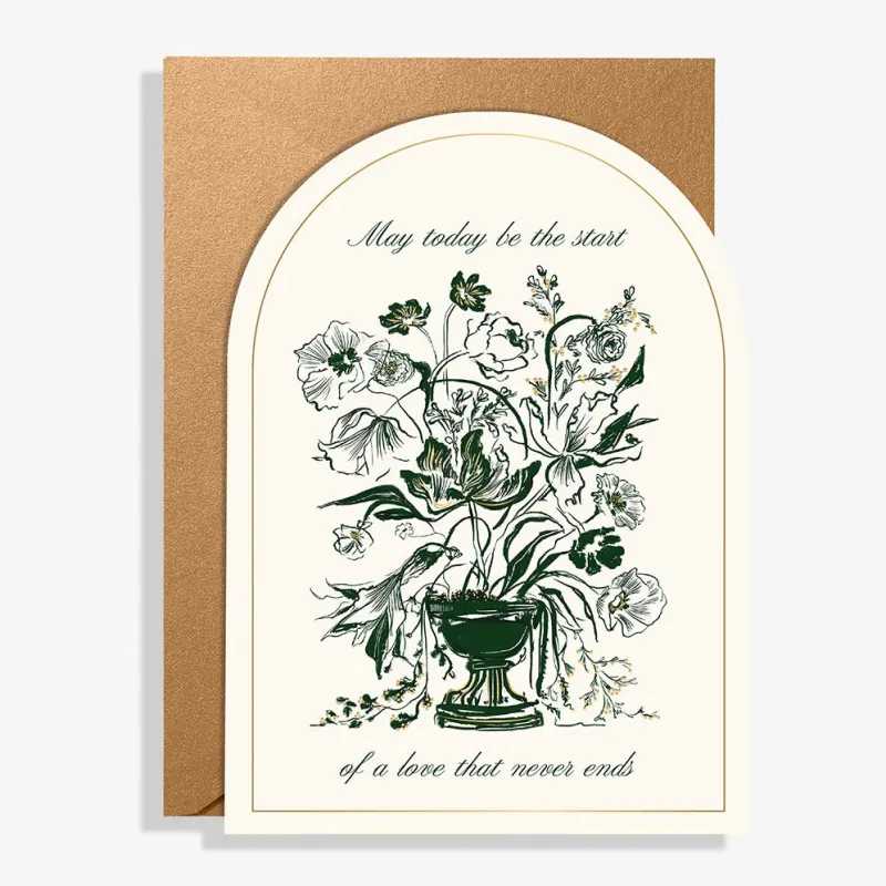 Romantic Bouquet Die Cut Wedding Card sold by Paper Source