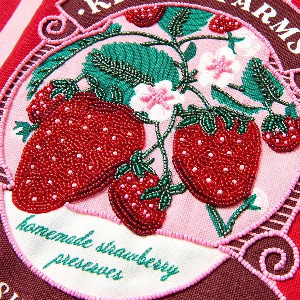 Strawberry Farm Beaded Tote sold by Paper Source product image thumbnail 4