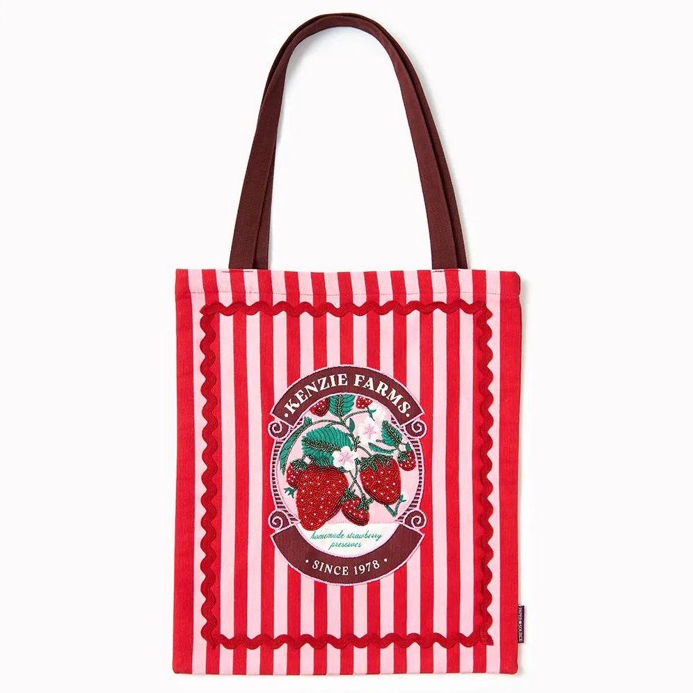 Strawberry Farm Beaded Tote sold by Paper Source