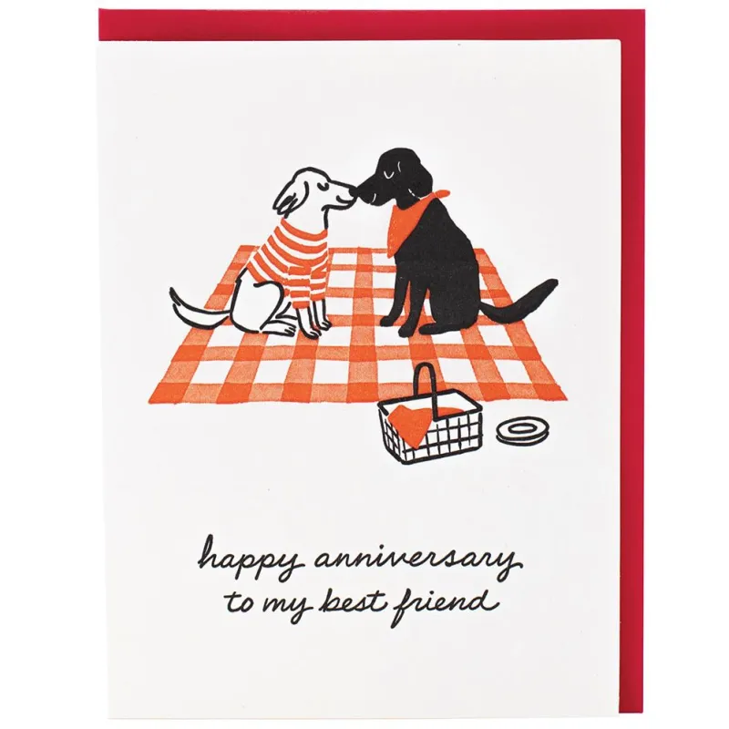 Dog Picnic Anniversary Card sold by Paper Source