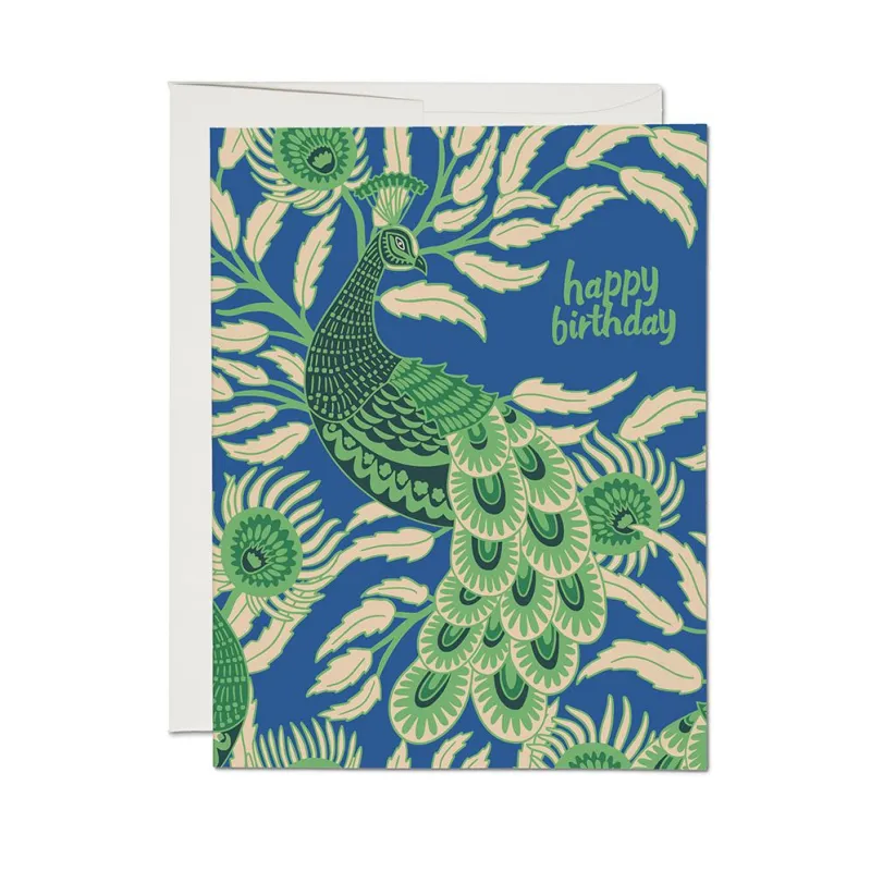 Peacock Birthday Card sold by Paper Source
