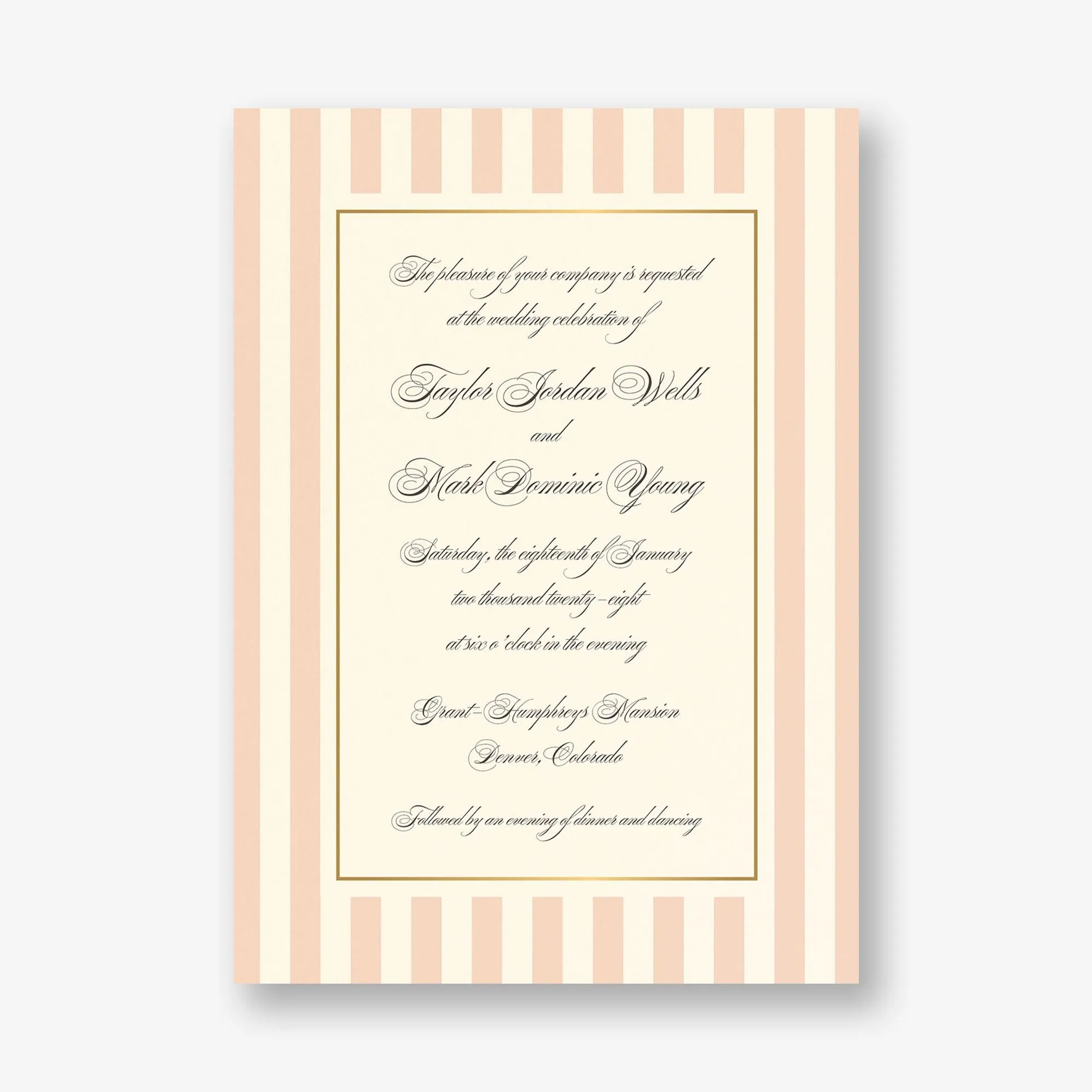 Posh Pinstripe Foil Wedding Invitation sold by Paper Source product image thumbnail 3