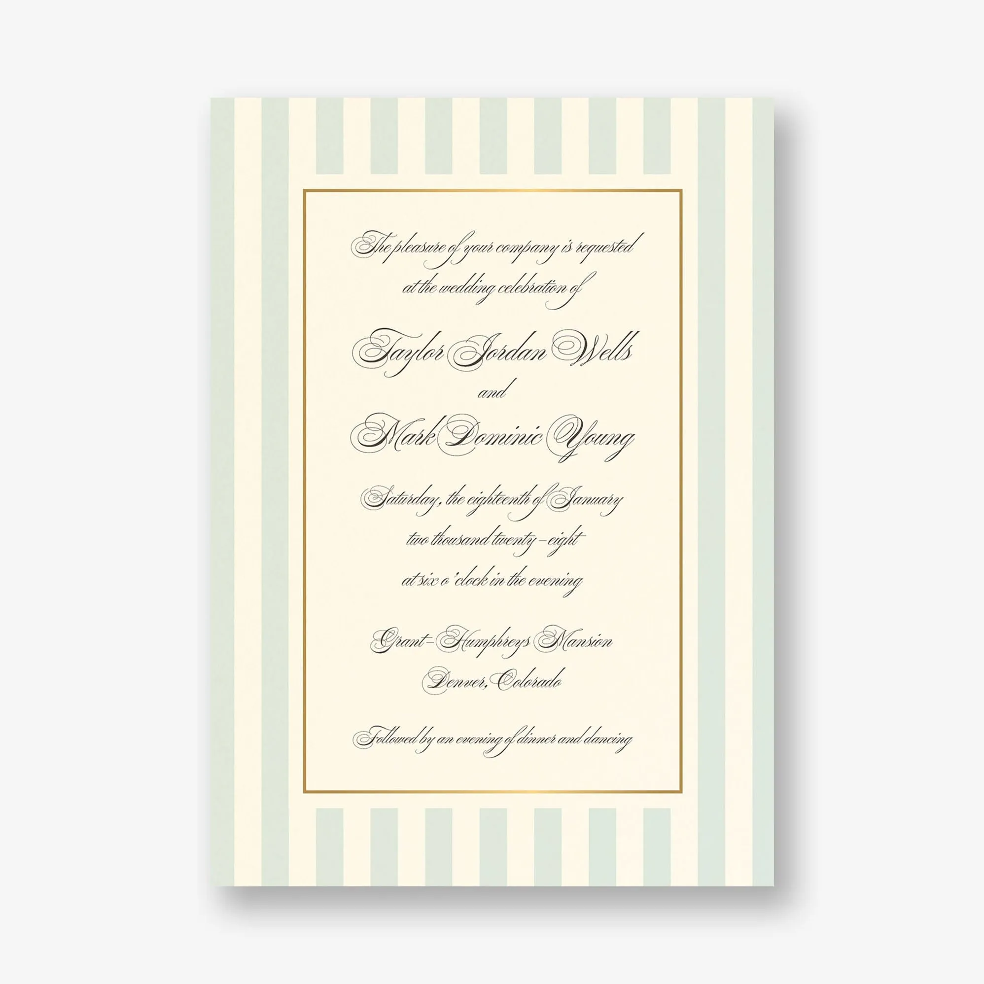 Posh Pinstripe Foil Wedding Invitation sold by Paper Source product image thumbnail 5