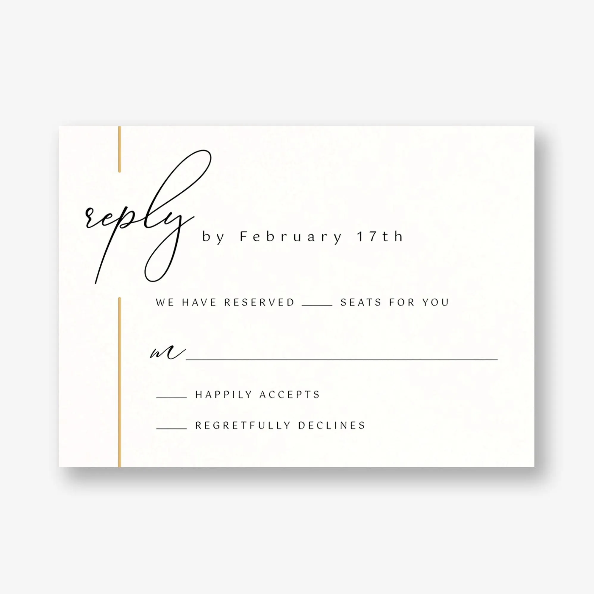 Contemporary Borderline Foil Response Card sold by Paper Source