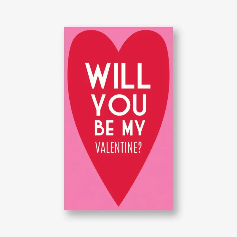 Colorblock Heart Mini Valentine Card sold by Paper Source