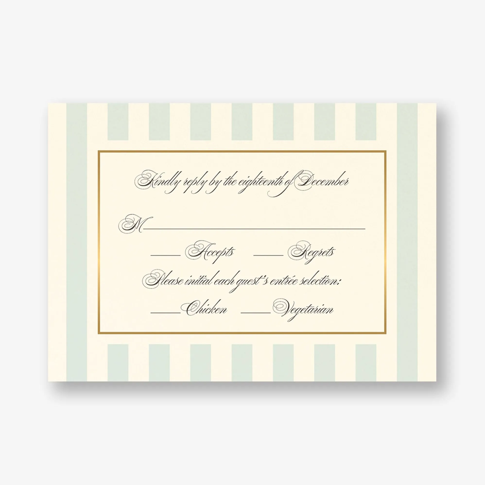 Posh Pinstripe Foil Response Card sold by Paper Source product image thumbnail 4