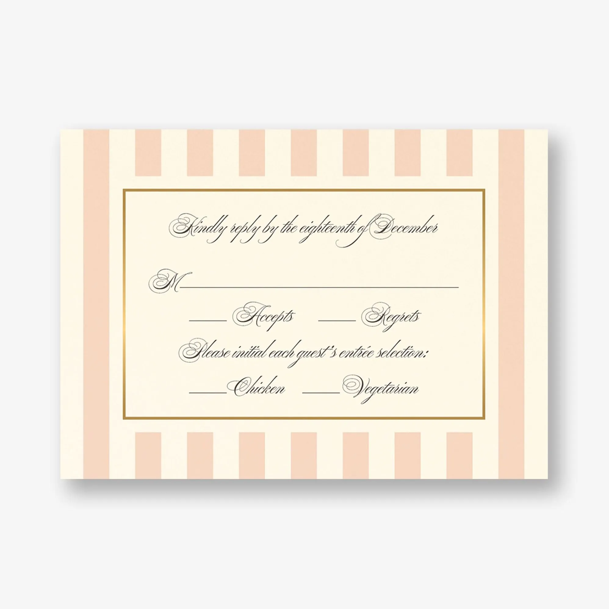 Posh Pinstripe Foil Response Card sold by Paper Source product image thumbnail 2