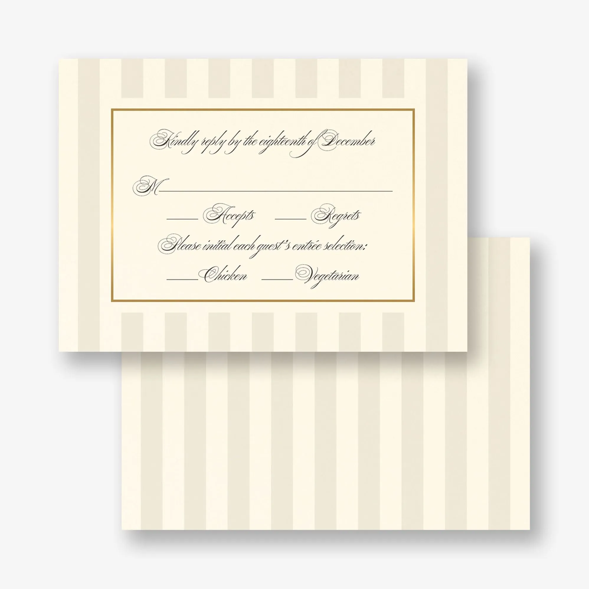 Posh Pinstripe Foil Response Card sold by Paper Source product image thumbnail 5