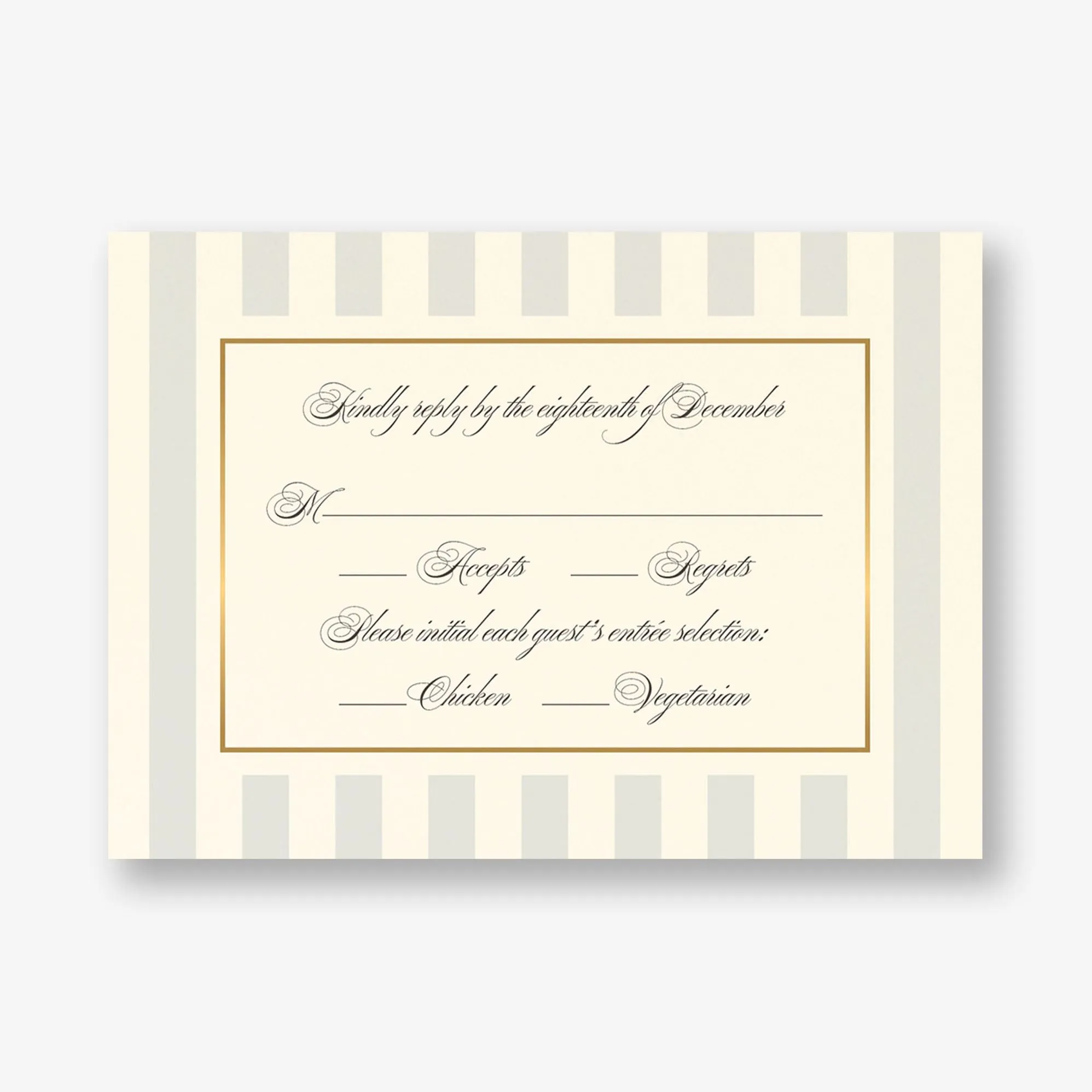 Posh Pinstripe Foil Response Card sold by Paper Source product image thumbnail 3