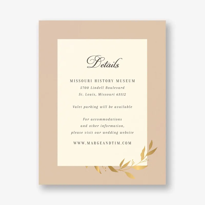 Wrapped Vines Foil Information Card sold by Paper Source