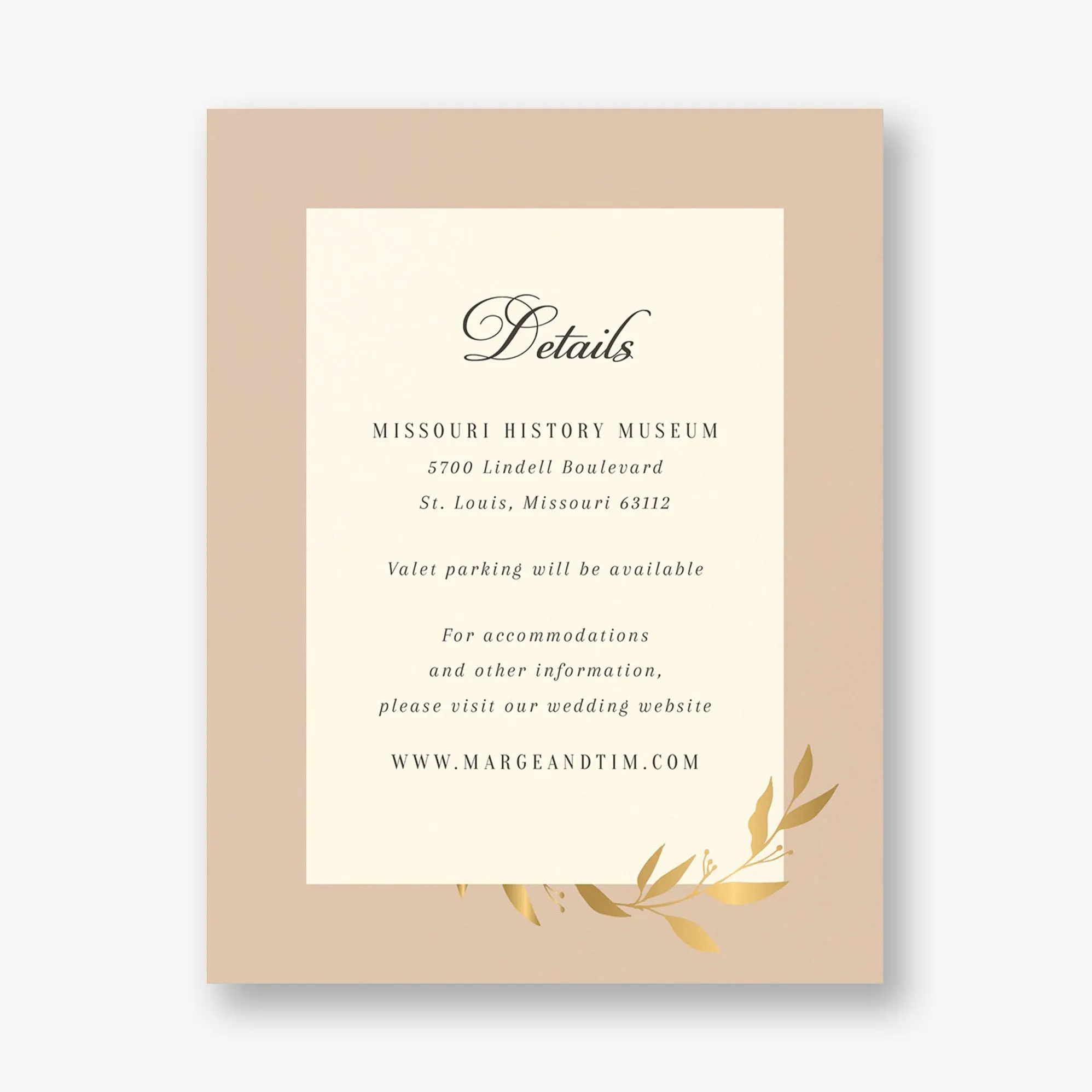 Wrapped Vines Foil Information Card sold by Paper Source