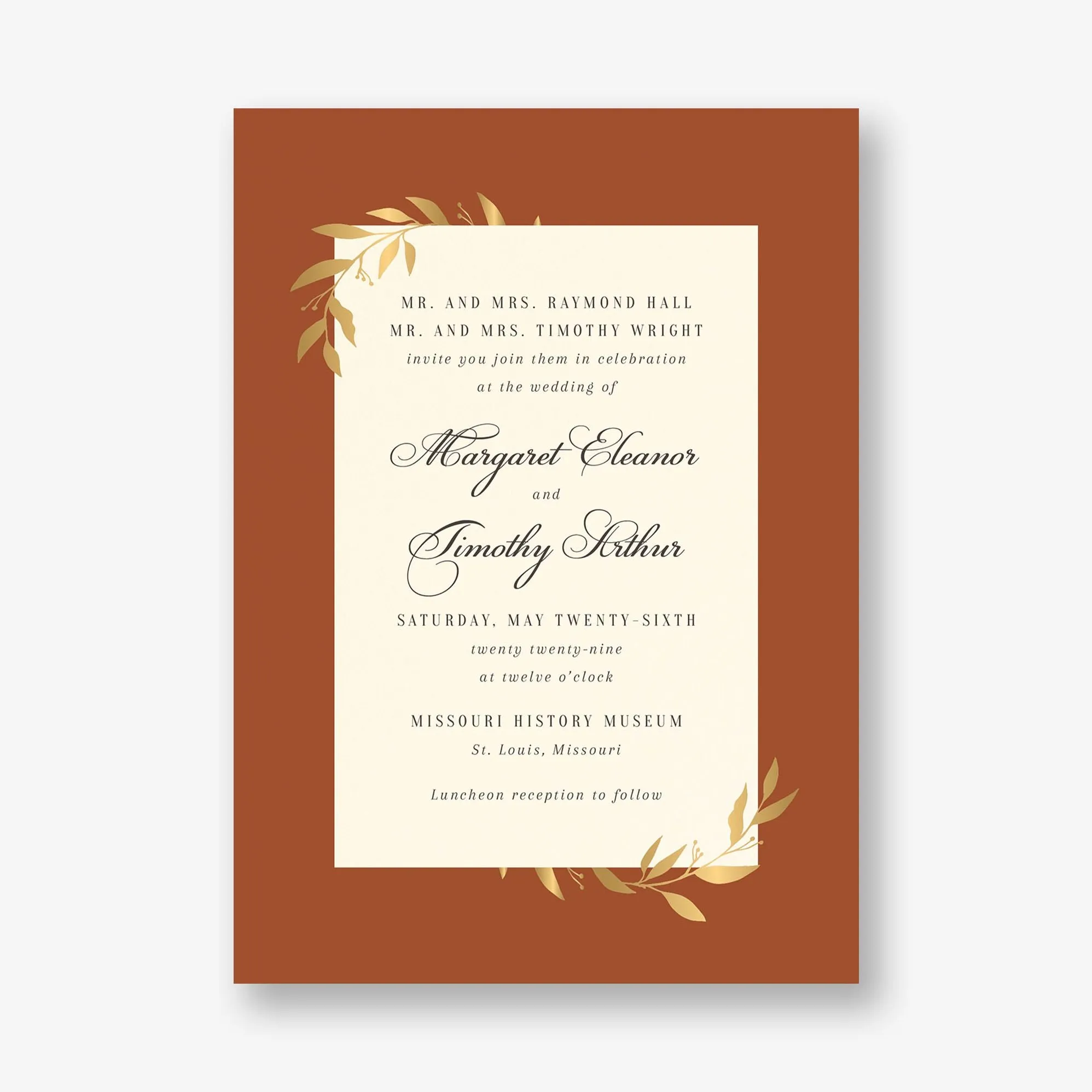 Wrapped Vines Foil Wedding Invitation sold by Paper Source product image thumbnail 4