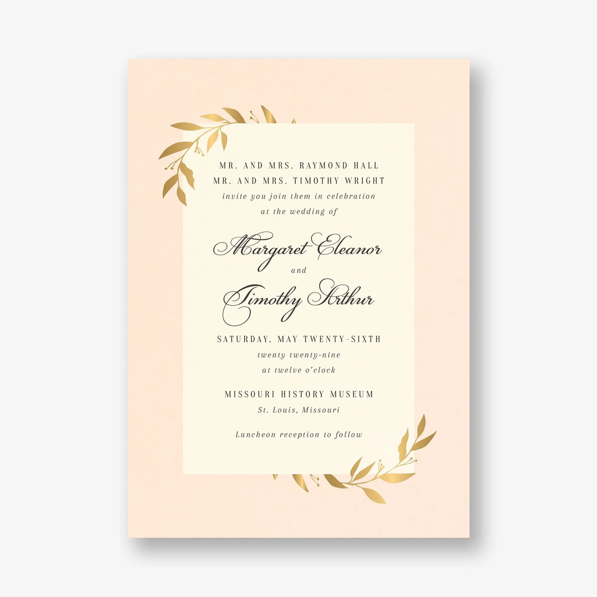 Wrapped Vines Foil Wedding Invitation sold by Paper Source product image thumbnail 5