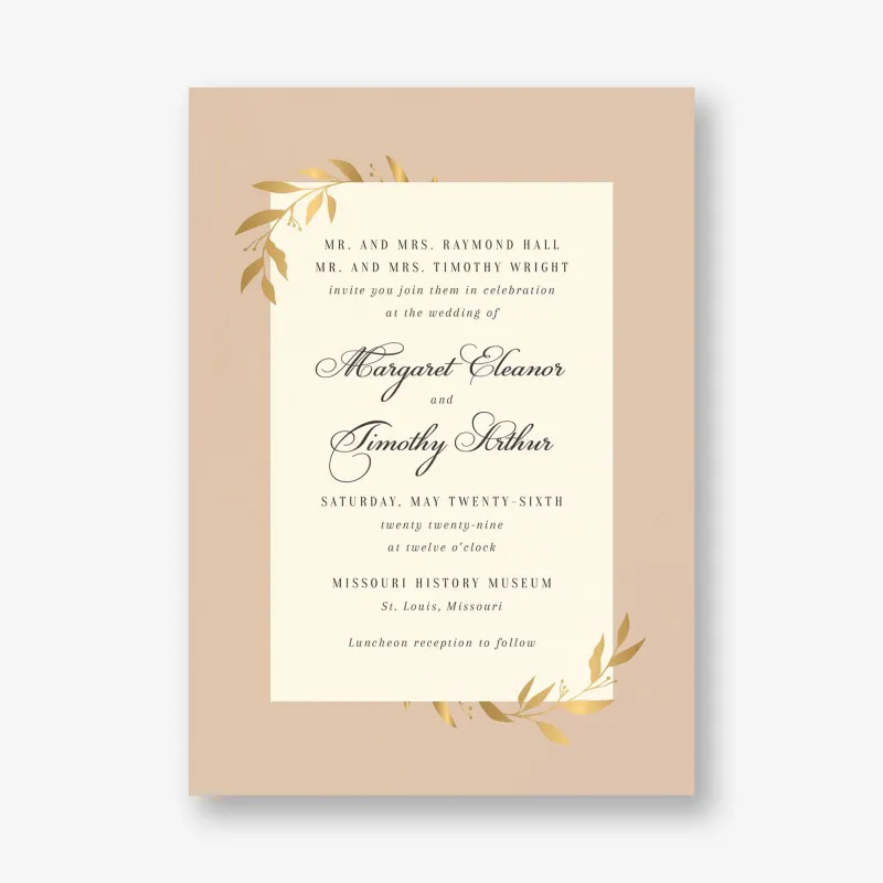 Wrapped Vines Foil Wedding Invitation sold by Paper Source
